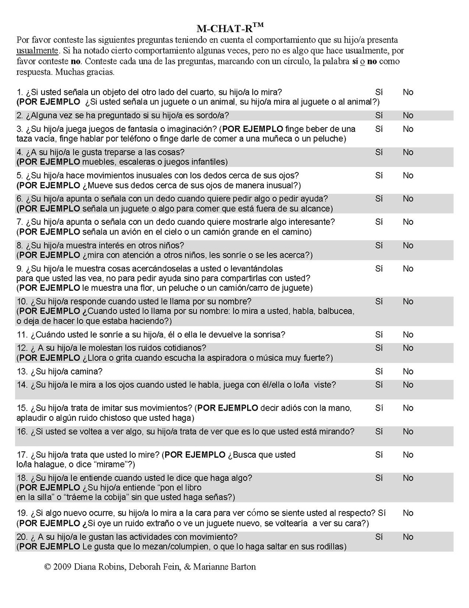 File MCHAT Spanish 20 Questions pdf UofL General Peds