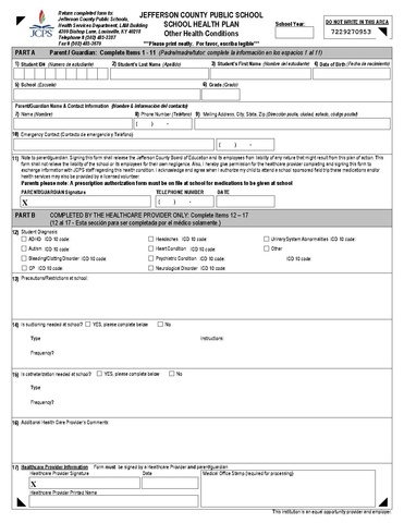 JCPS Forms - UofL General Peds