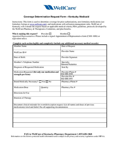 Prior Authorization Forms - UofL General Peds