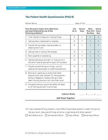 Depression and Anxiety Screening Forms - UofL General Peds